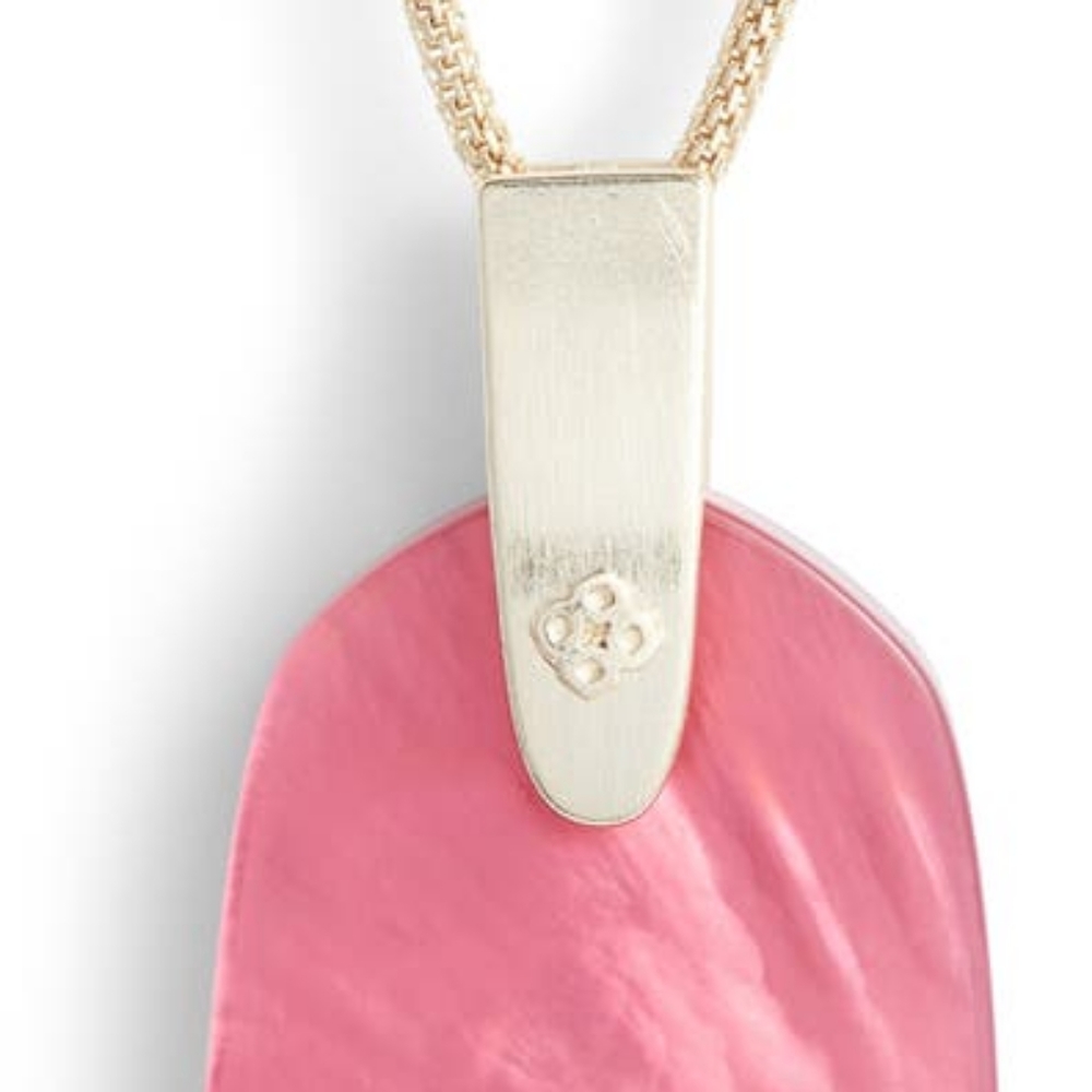 Kendra Scott Pink Pendant Necklace with Gold Chain - Picture 3 of 5